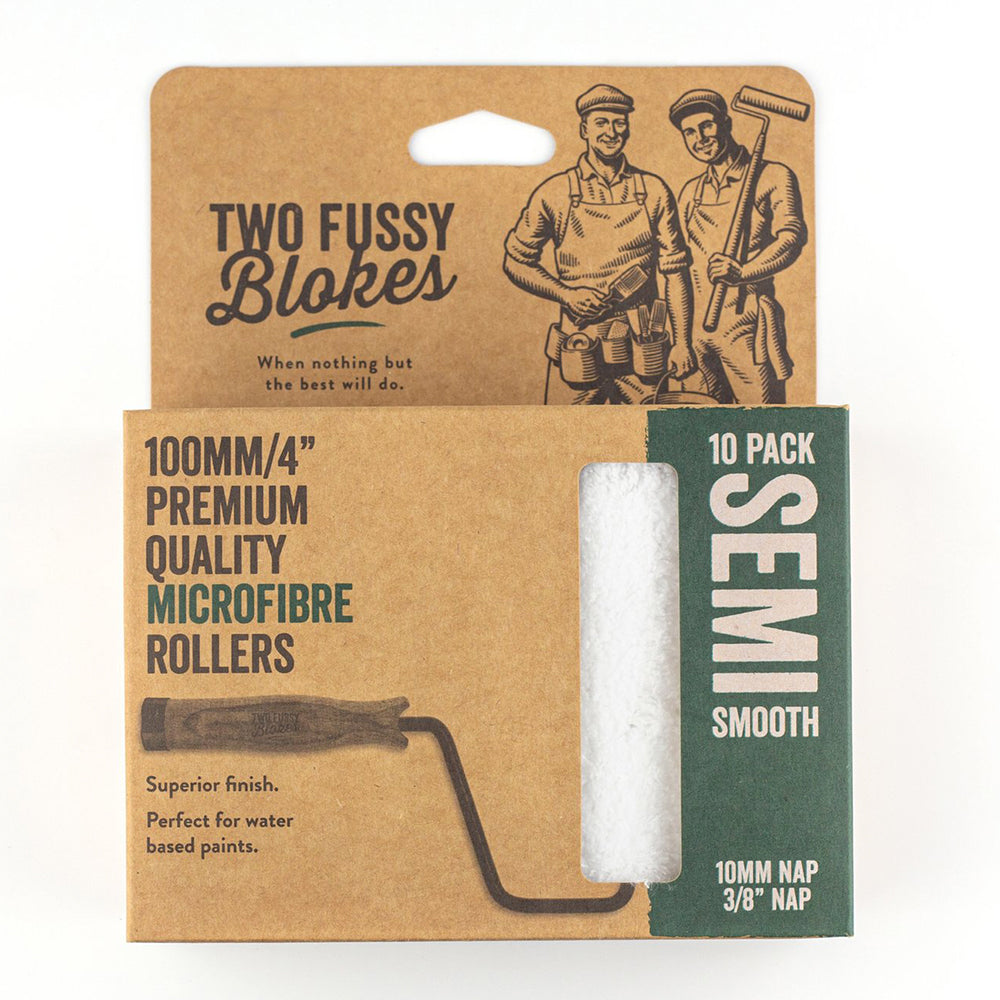 TWO FUSSY BLOKES 100MM MICROFIBRE PAINT ROLLER (10MM NAP)