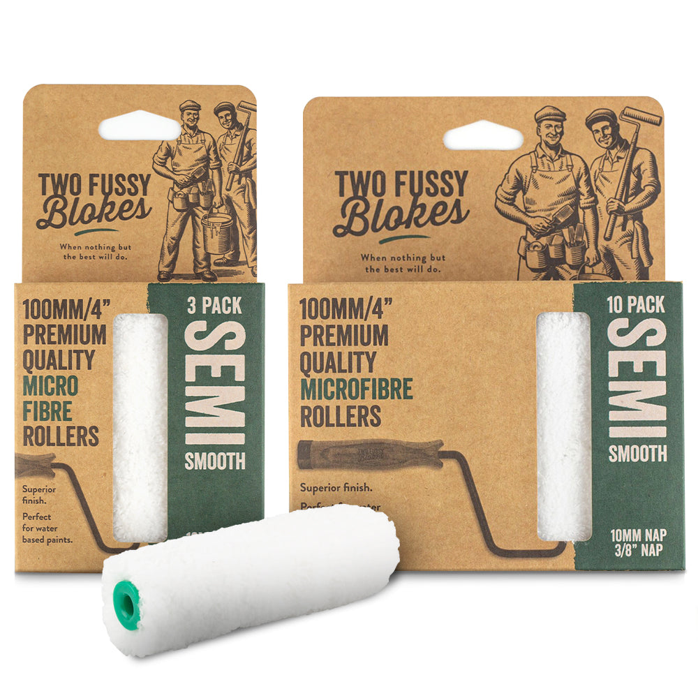 TWO FUSSY BLOKES 100MM MICROFIBRE PAINT ROLLER (10MM NAP)