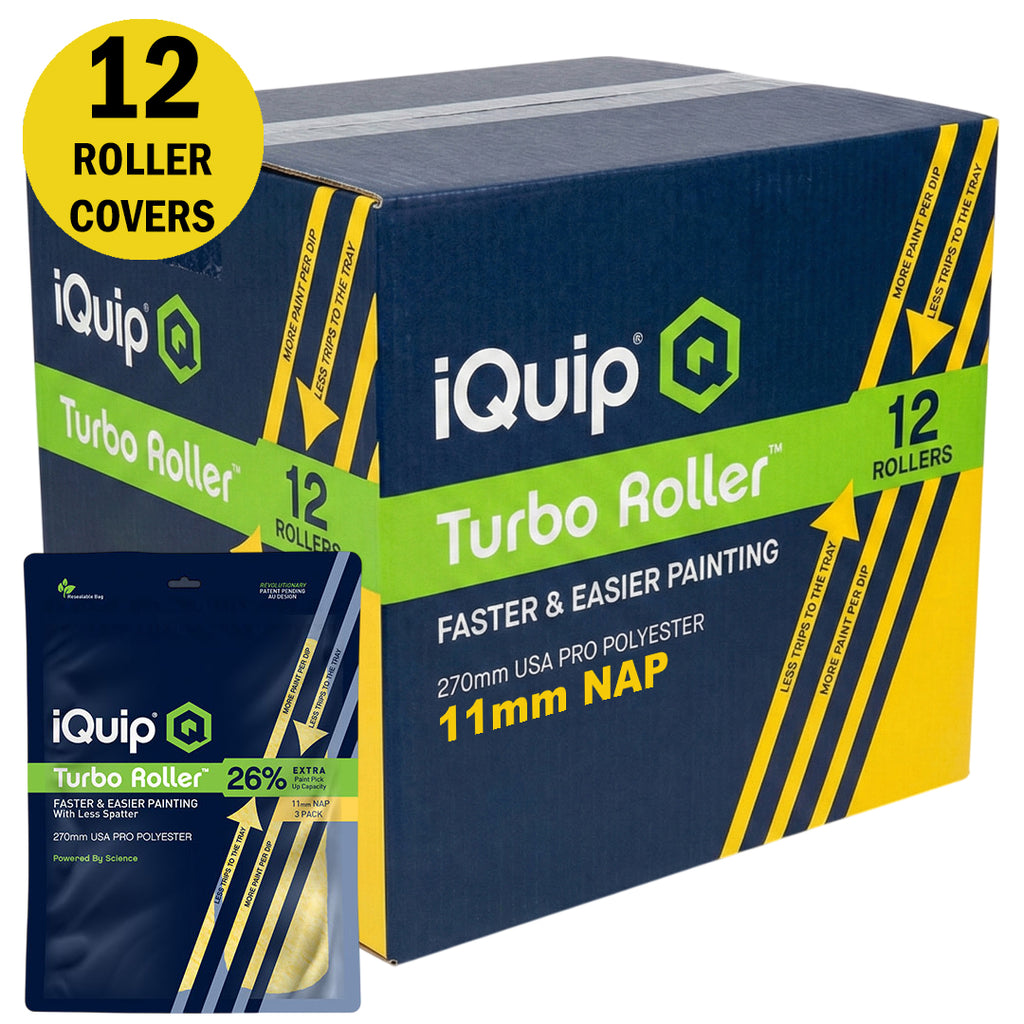 iQuip 270mm Turbo Roller Sleeve - Professional - 3 of 4  Pack - Range