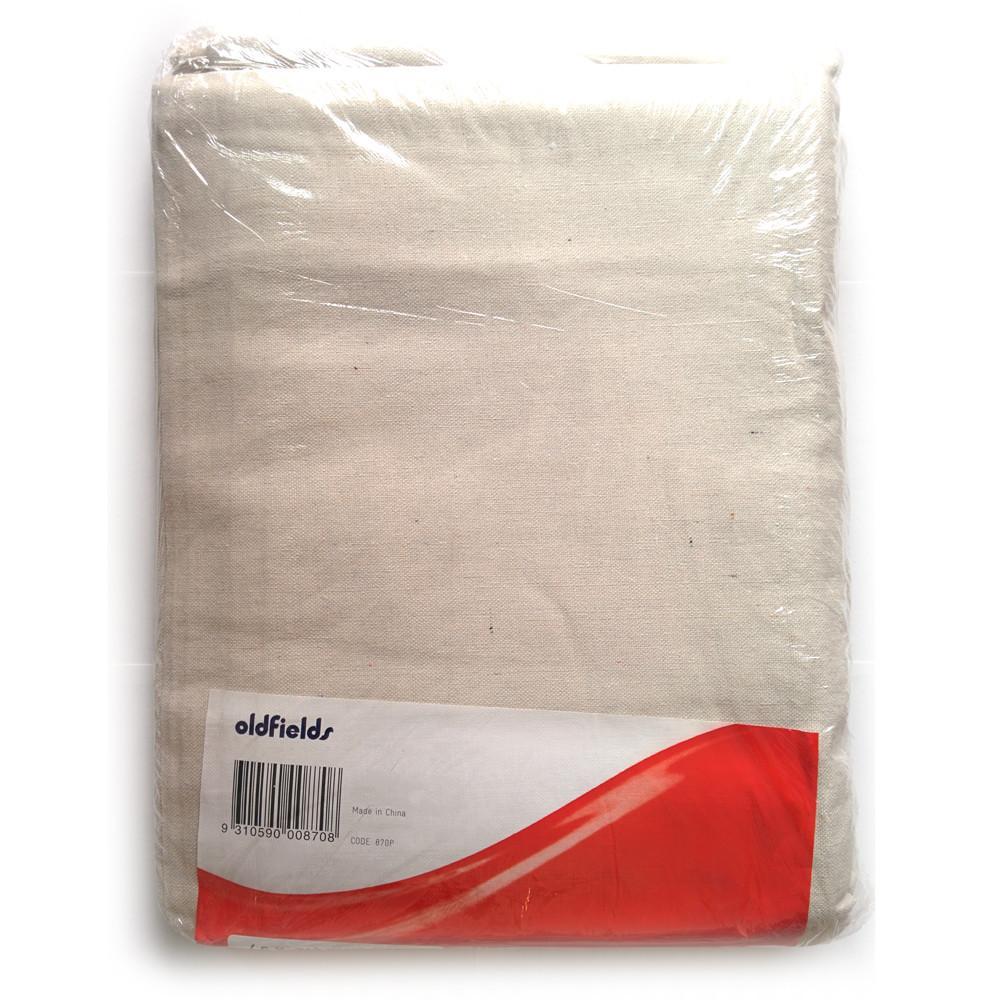 Packaging of Oldfields 3.6m x 2.7m drop cloth, 8oz recycled cotton protective sheet