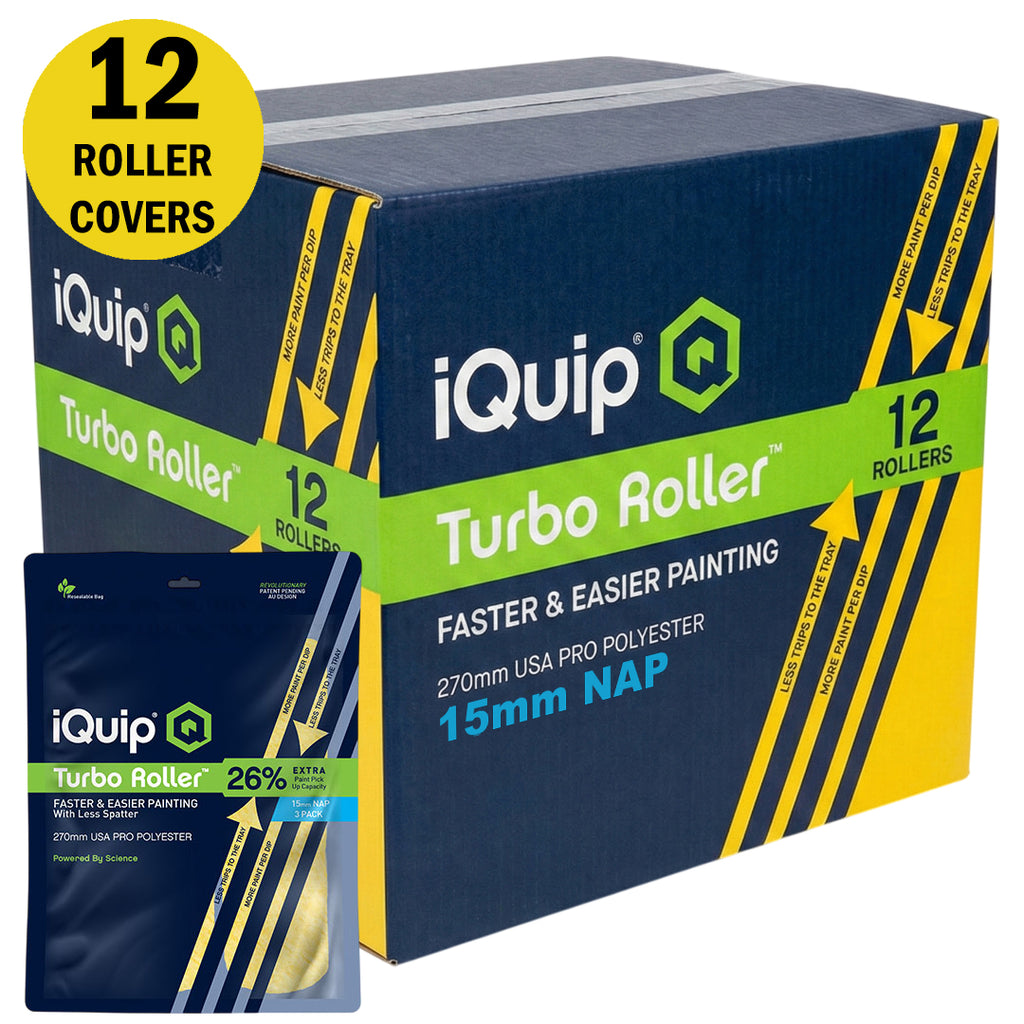 iQuip 270mm Turbo Roller Sleeve - Professional - 3 of 4  Pack - Range