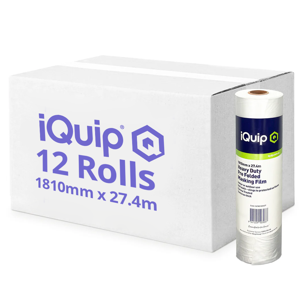 Wholesale box of 12 rolls iQuip Heavy Duty Masking Film 1810mm x 27.4m