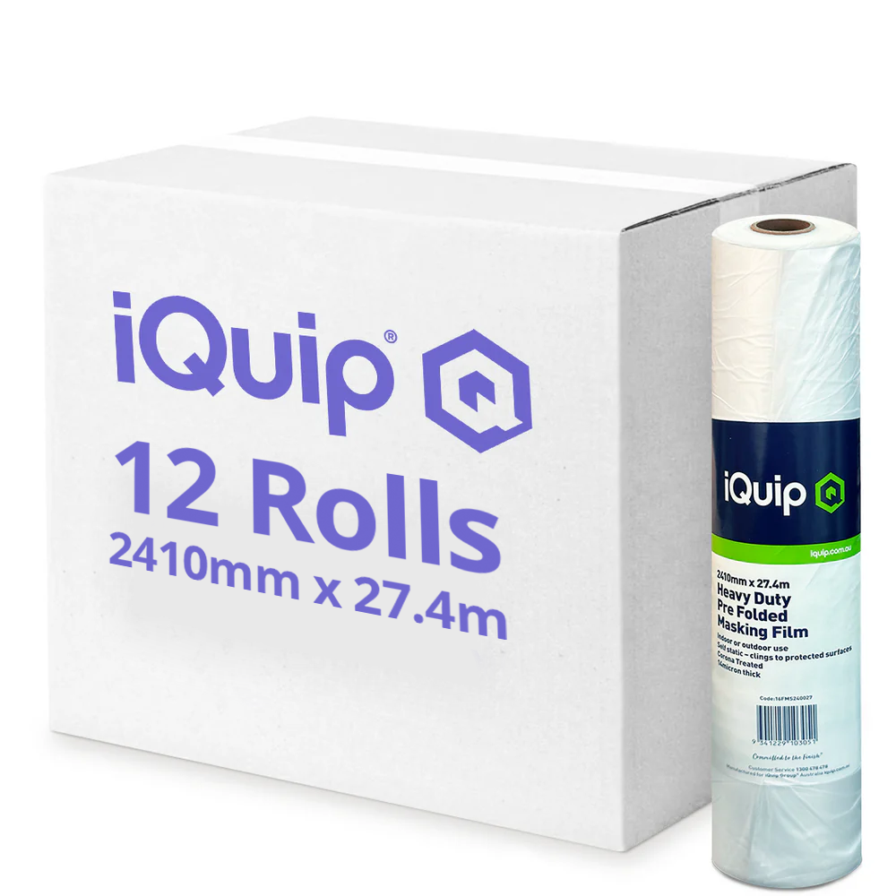 Wholesale box of 12 iQuip masking film rolls 2410mm for large surface protection