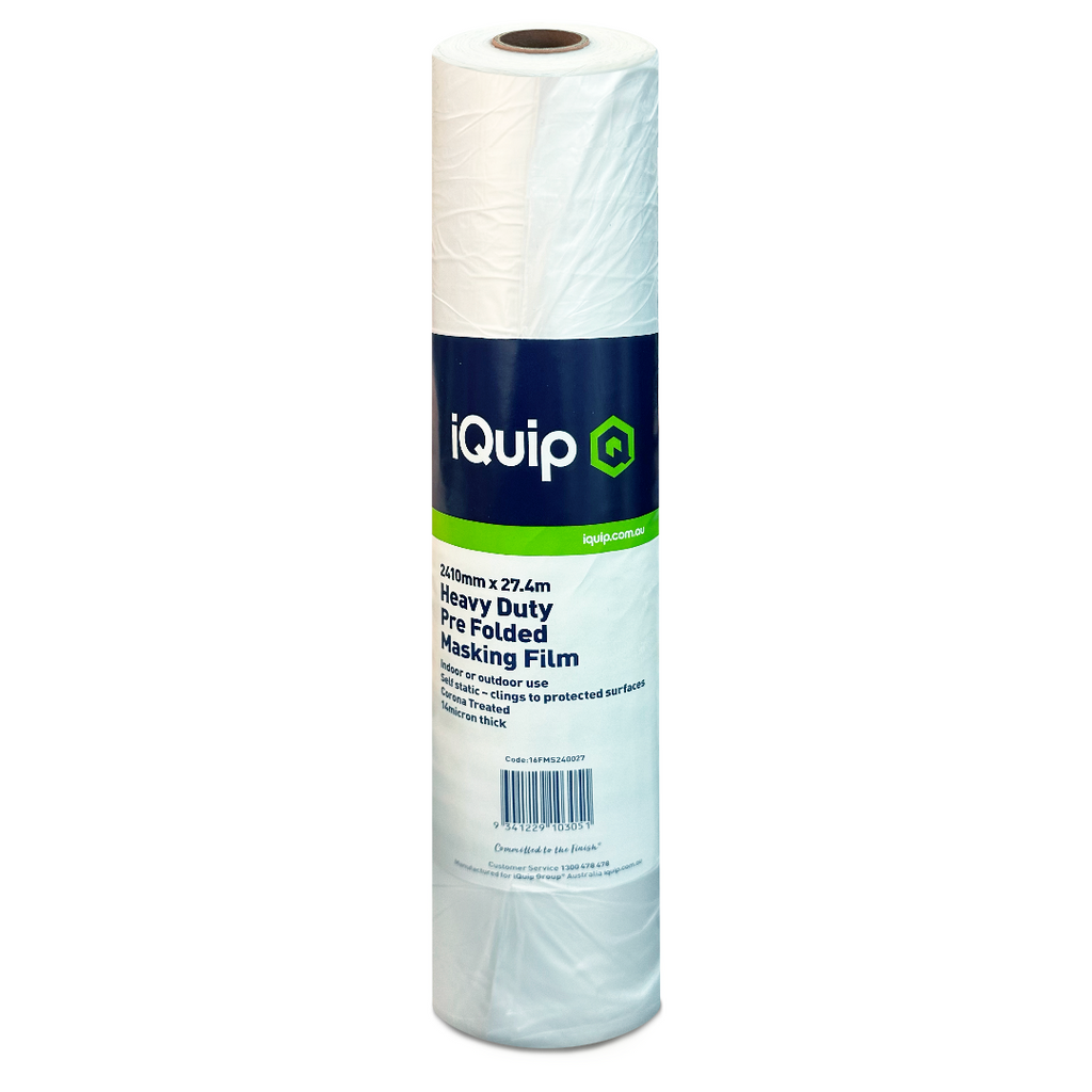 iQuip pre-folded masking film 2410mm corona treated to prevent paint flaking