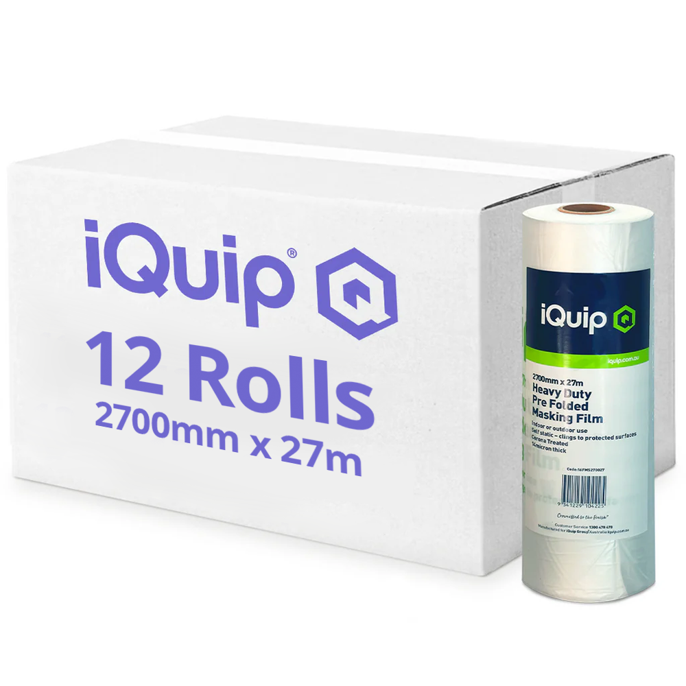 Wholesale box of 12 rolls iQuip Heavy Duty Masking Film 2700mm x 27m
