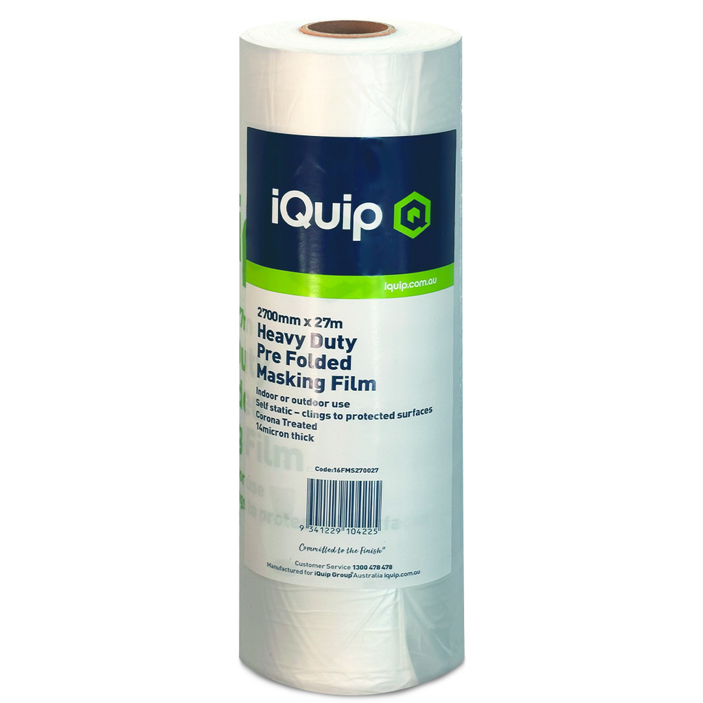 iQuip 2700mm heavy duty plastic masking film roll for full wall coverage