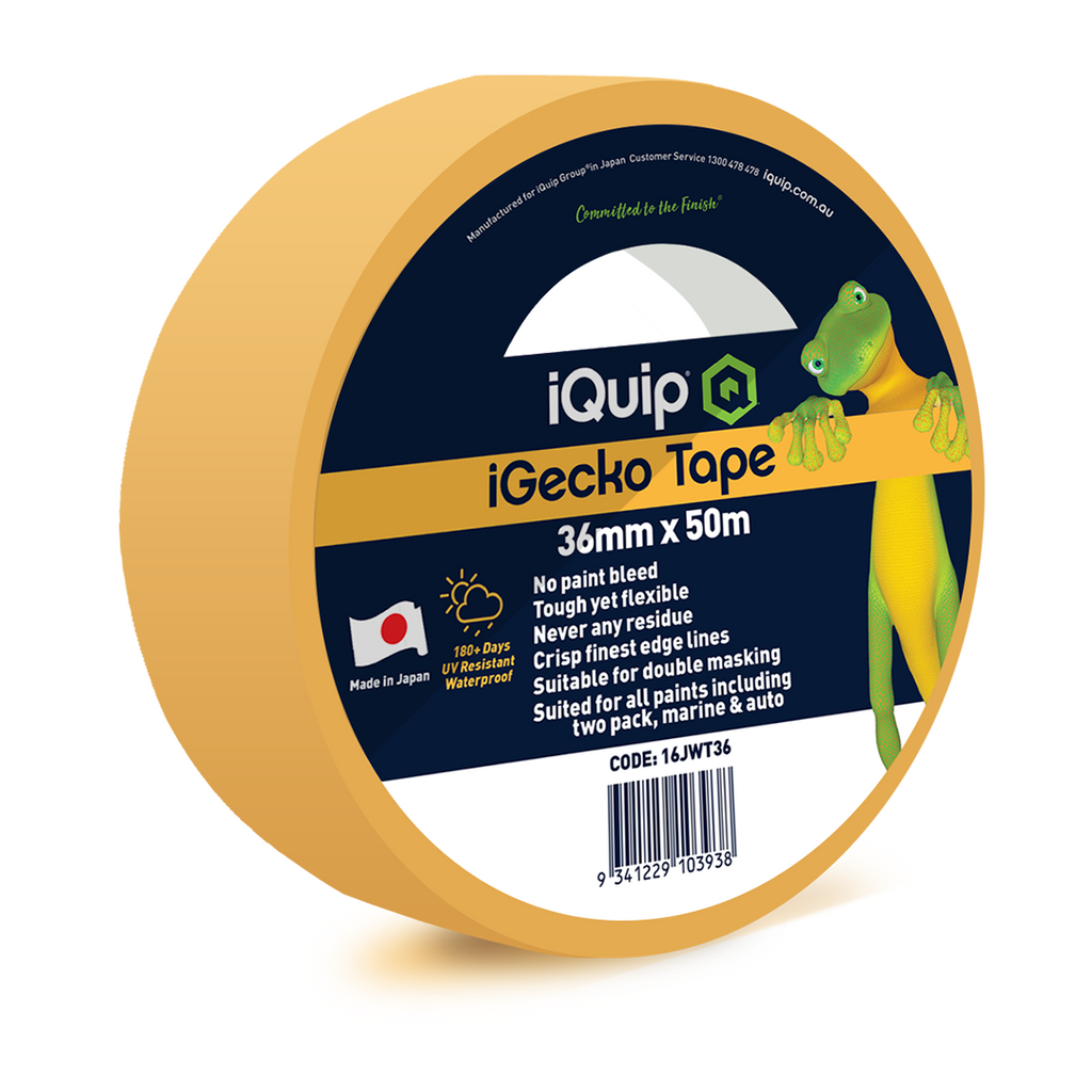 iQuip iGecko yellow washi tape 36mm roll with zero paint bleed technology
