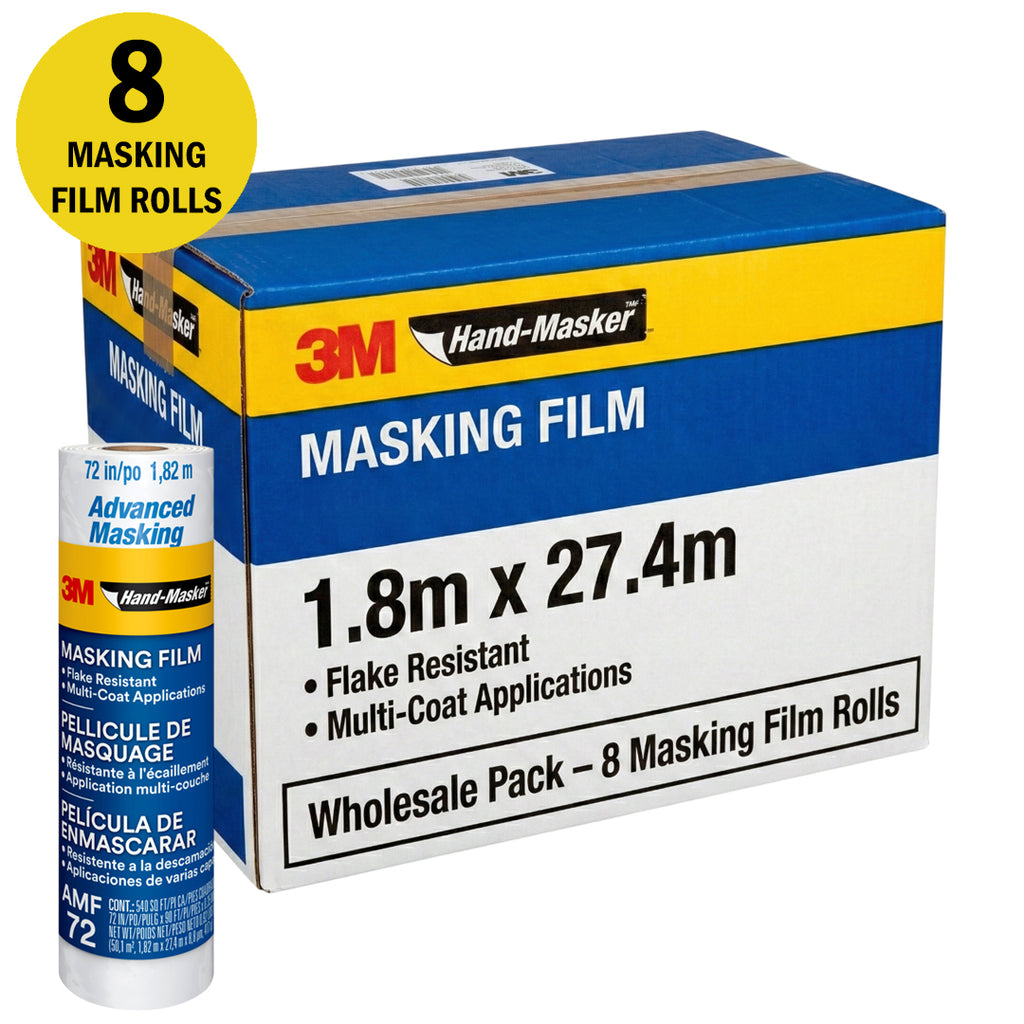 Wholesale box of 8 3M AMF72 masking film rolls 1.8m x 27.4m flake resistant