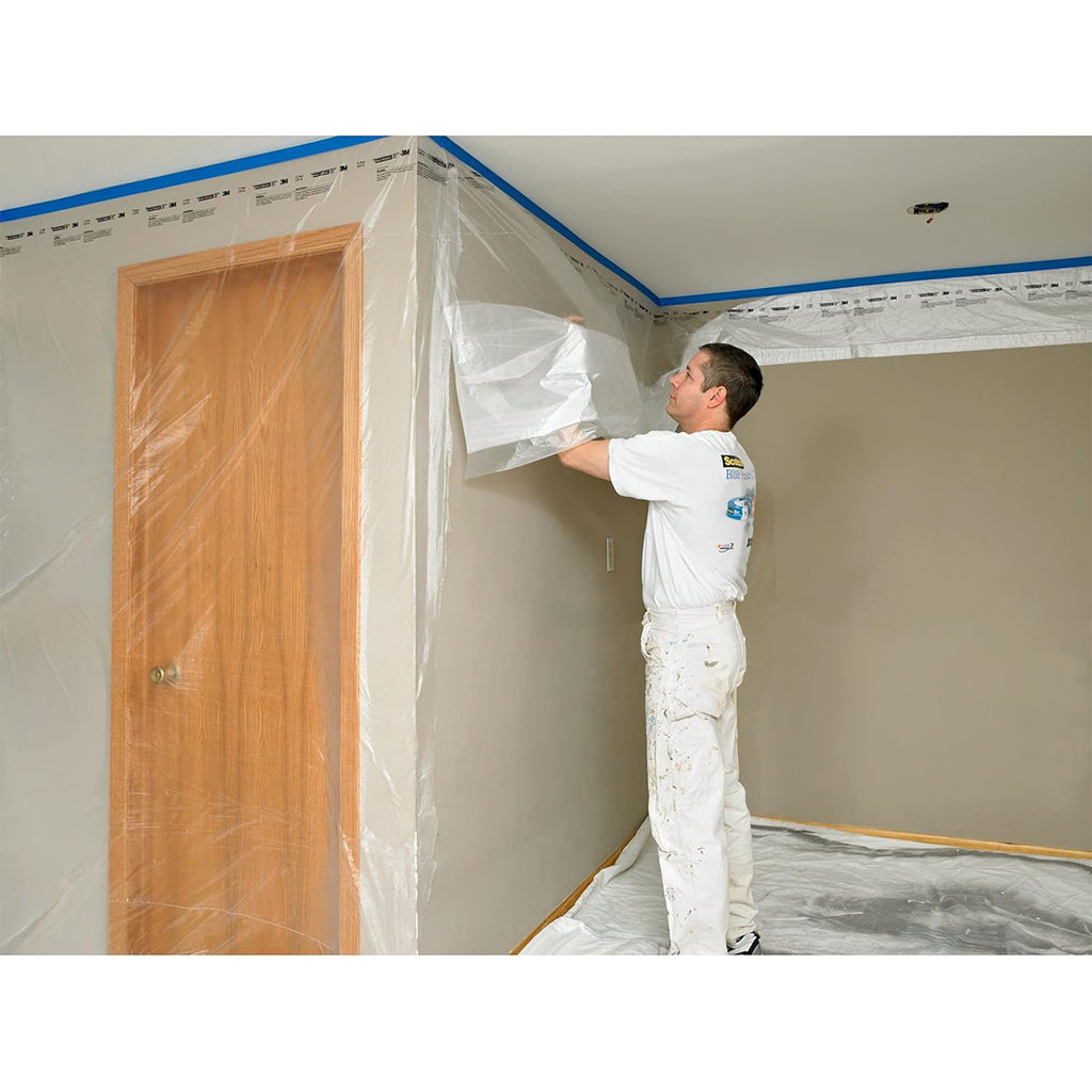 Masking door frame and wall with 3M Hand-Masker and CP9 plastic