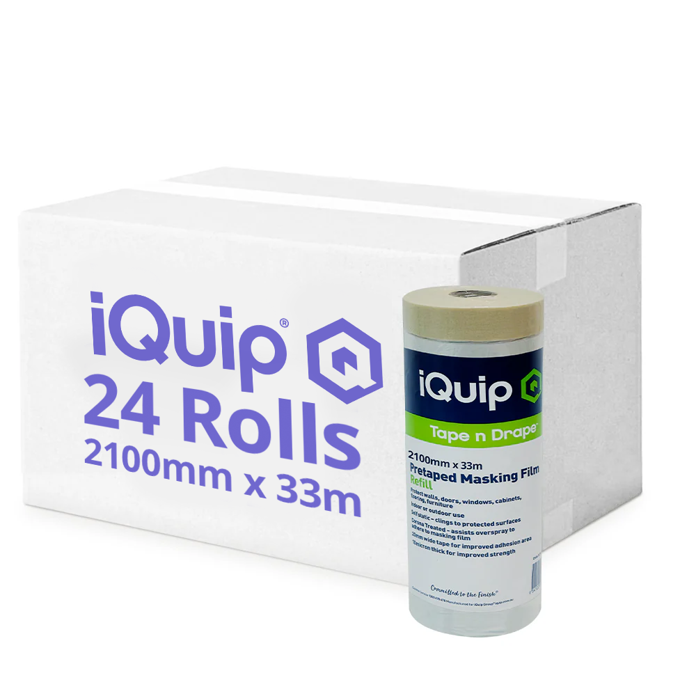 Wholesale 24 pack of iQuip 2100mm x 33m pre-taped film refills with static technology
