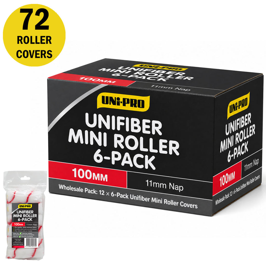 Uni-Pro Unifiber 100mm Mini Roller Covers 6 Pack 11mm Nap - Box of 12
