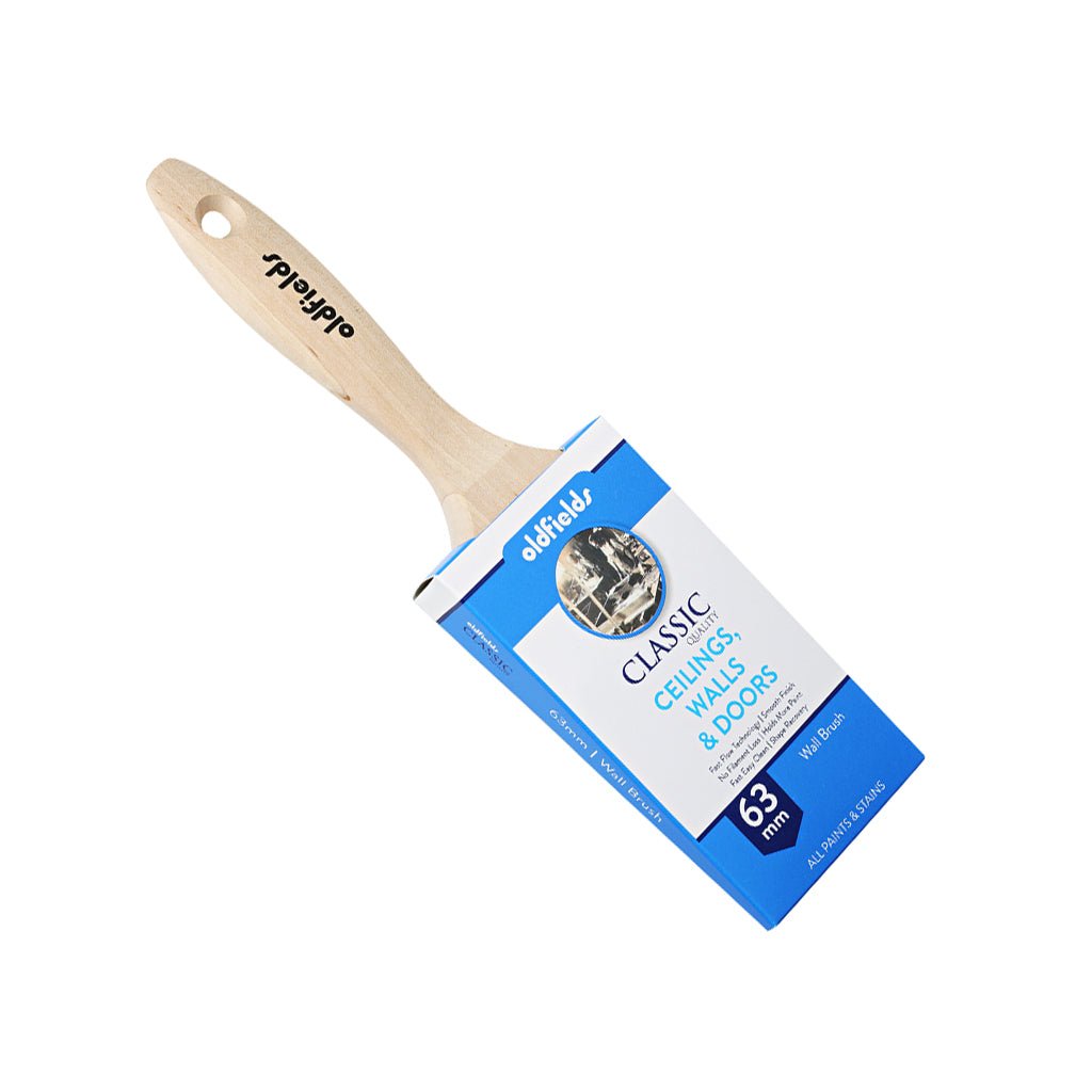 Packaged Oldfields Classic 63mm Wall Brush, all-purpose tool for interior and exterior