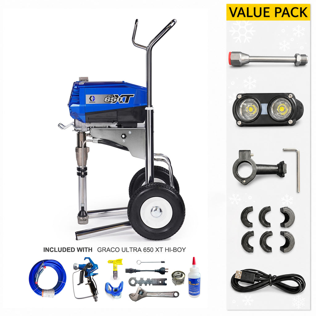 Graco Ultra 650 XT Electric Airless Sprayer Hi-Boy (20B328) With Value Pack