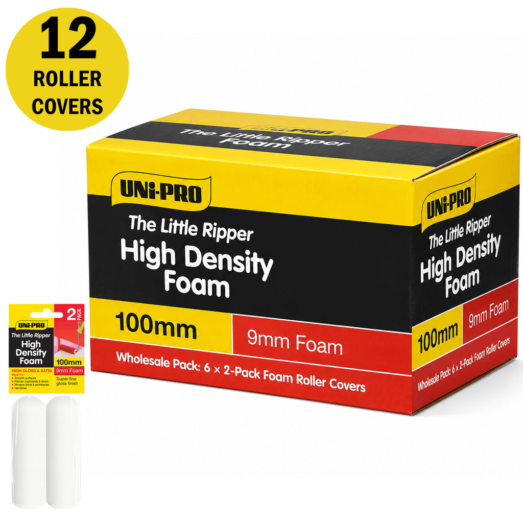 Uni-Pro Little Ripper 100mm High Density Foam Covers 2 Pack 9mm Nap - Box of 6