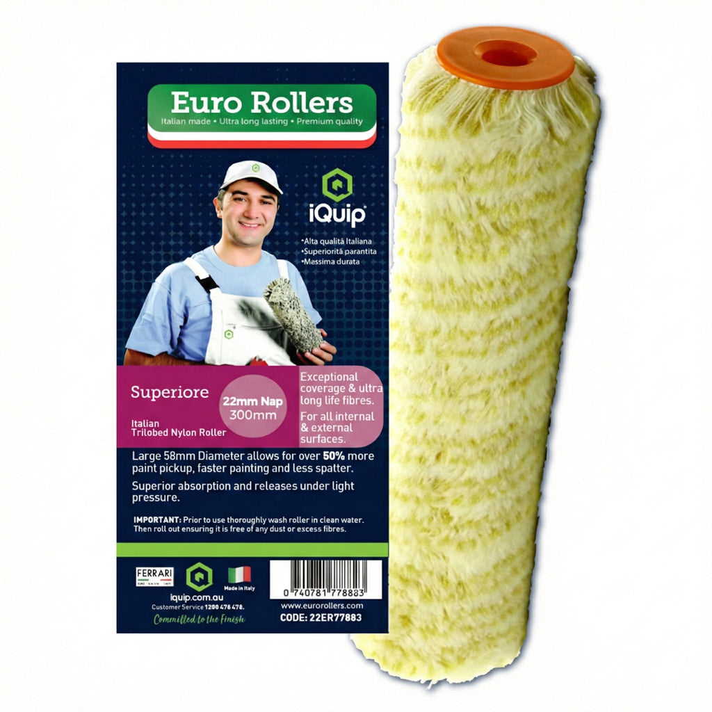 iQuip Euro Rollers Superiore 300mm paint roller sleeve 22mm nap for maximum coverage