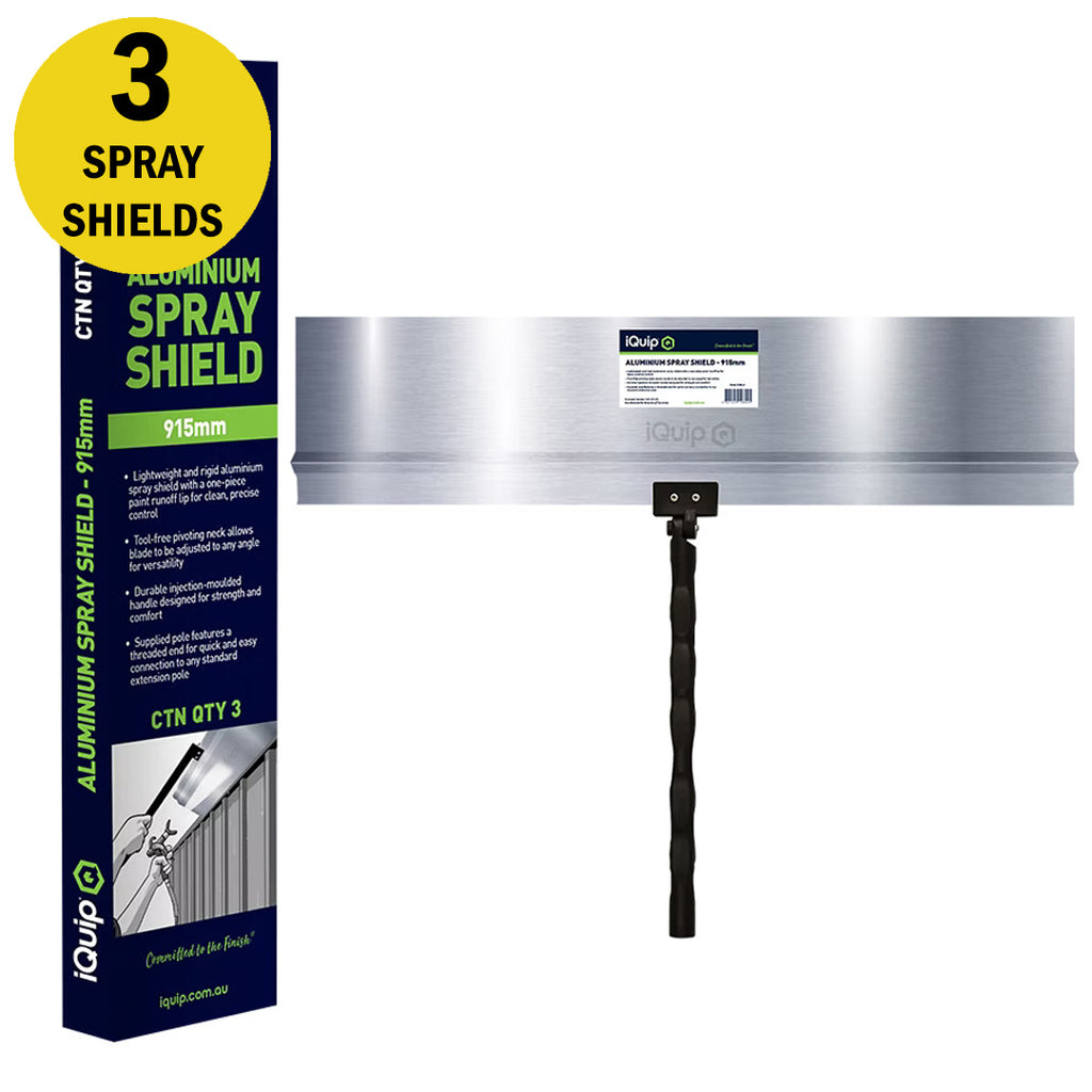 Box of three iQuip 915mm aluminium spray shields for professional painting contractors