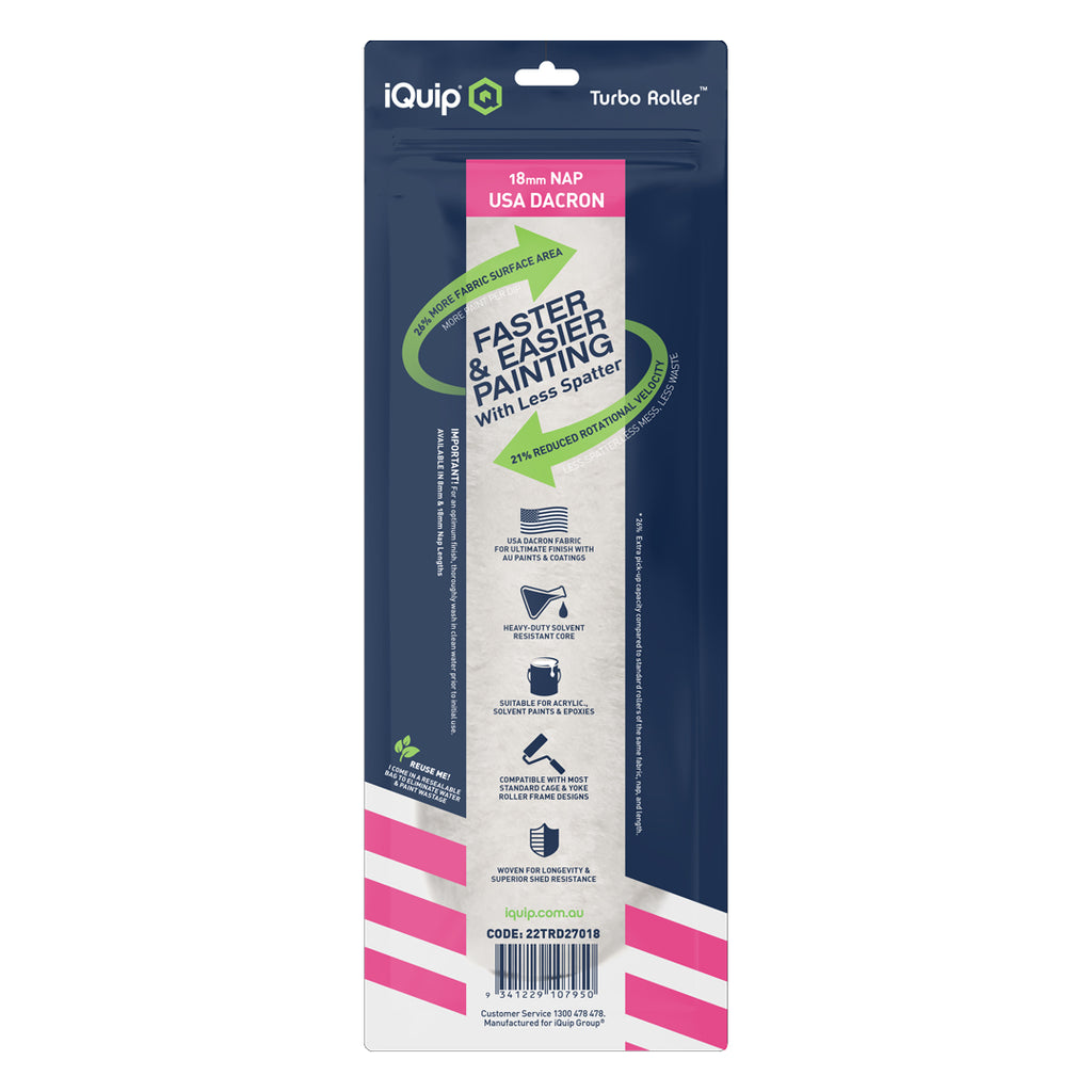 iQuip Turbo Roller Sleeve Professional 270mm USA Dacron Range