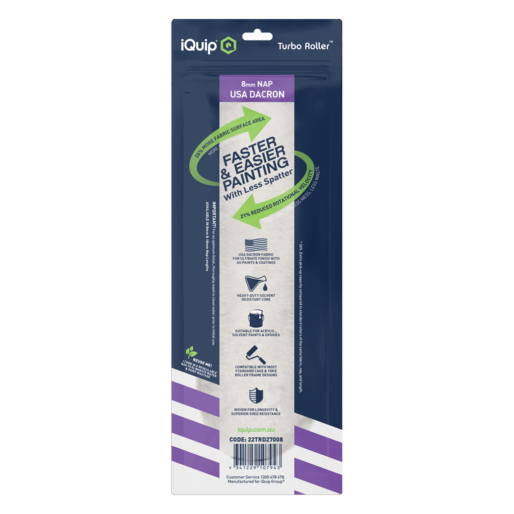 iQuip Turbo Roller Sleeve Professional 270mm USA Dacron Range
