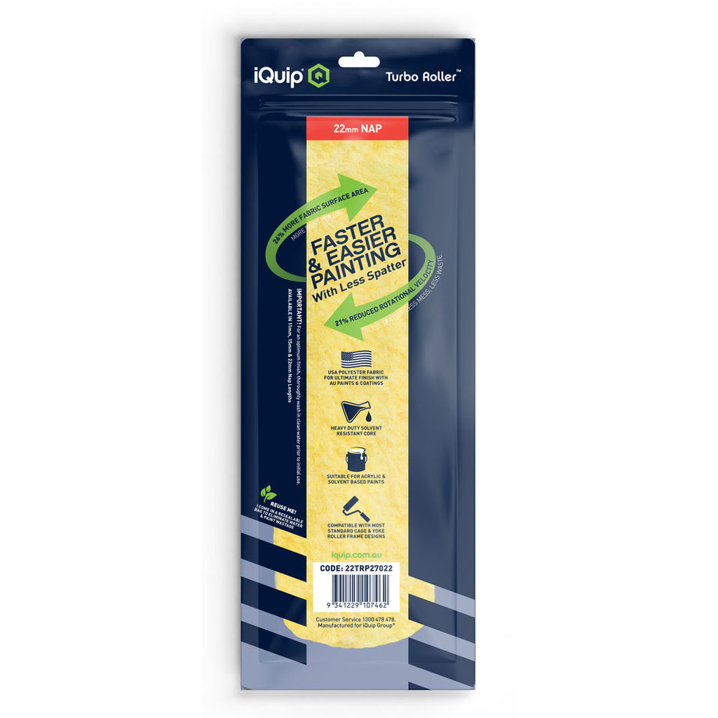 iQuip Turbo Roller Sleeve Professional 22mm Nap Range
