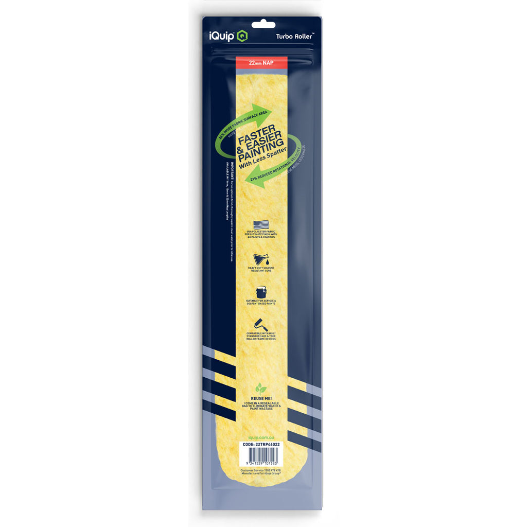 iQuip Turbo Roller Sleeve Professional 22mm Nap Range