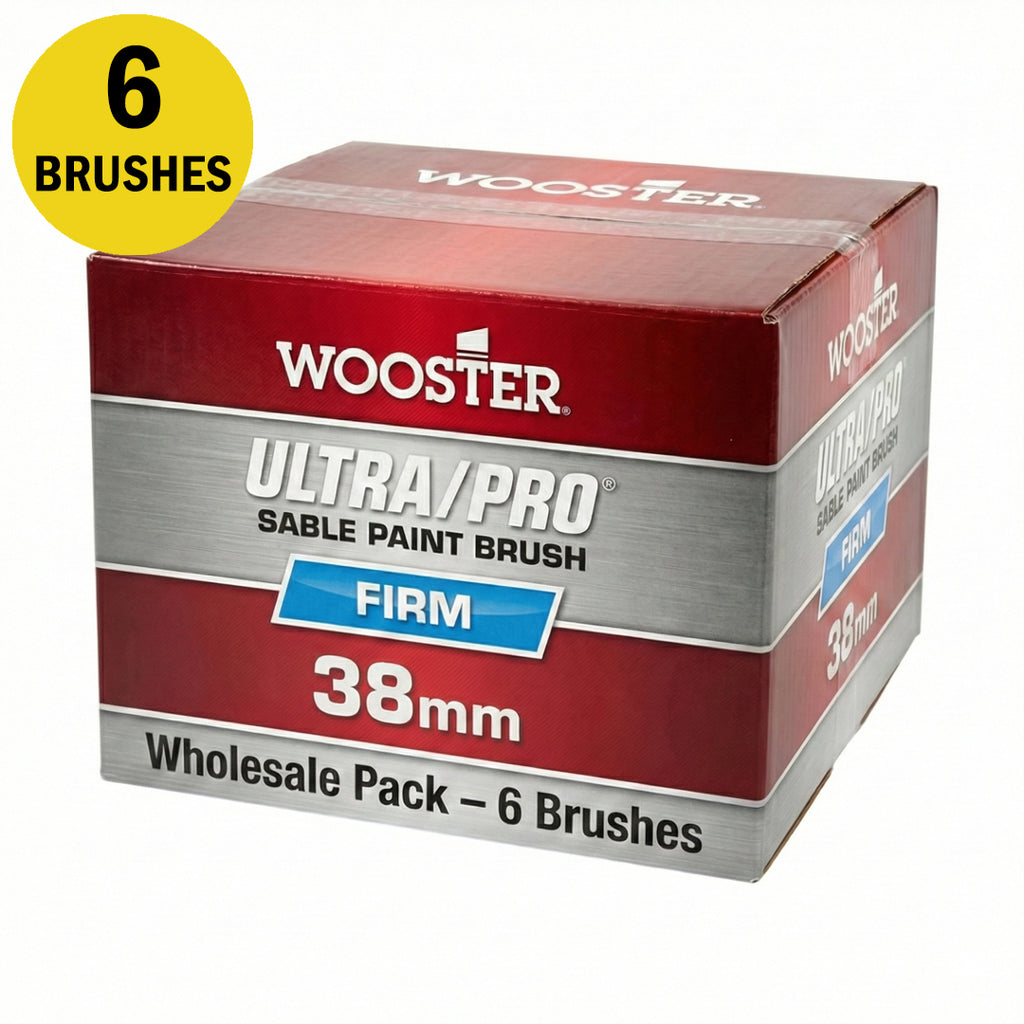 Wholesale pack of 6 Wooster Ultra Pro Firm 38mm paint brushes for trim work