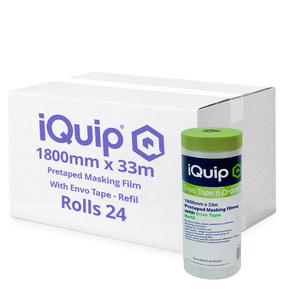 Wholesale box of 24 rolls iQuip Envo pretaped masking film refill 1800mm x 33m