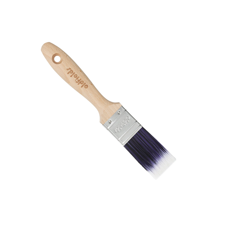 Full view of Oldfields Pro Series 38mm wall brush with purple synthetic bristles
