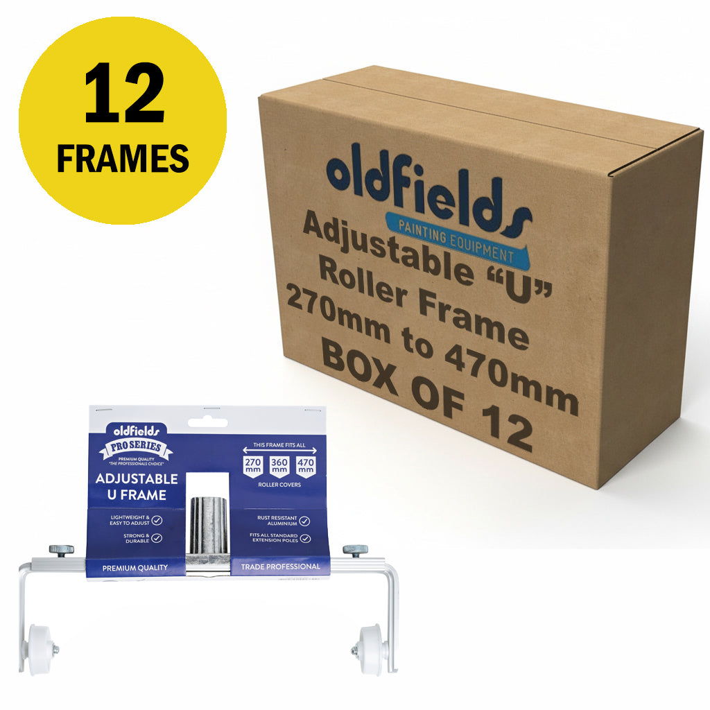 Wholesale box of 12 Oldfields Pro Series adjustable U-frames, fits 270mm to 470mm rollers