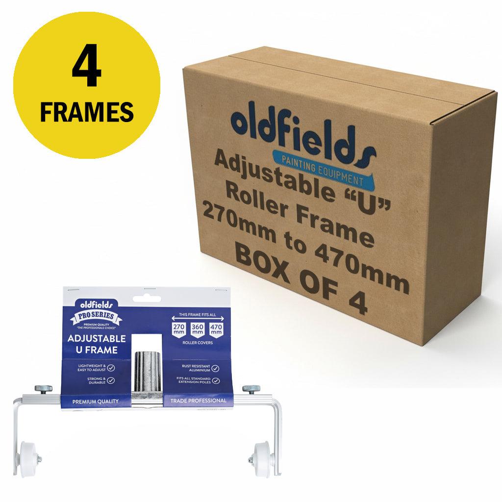 Bulk pack of 4 Oldfields adjustable U roller frames for wide 270mm to 470mm covers