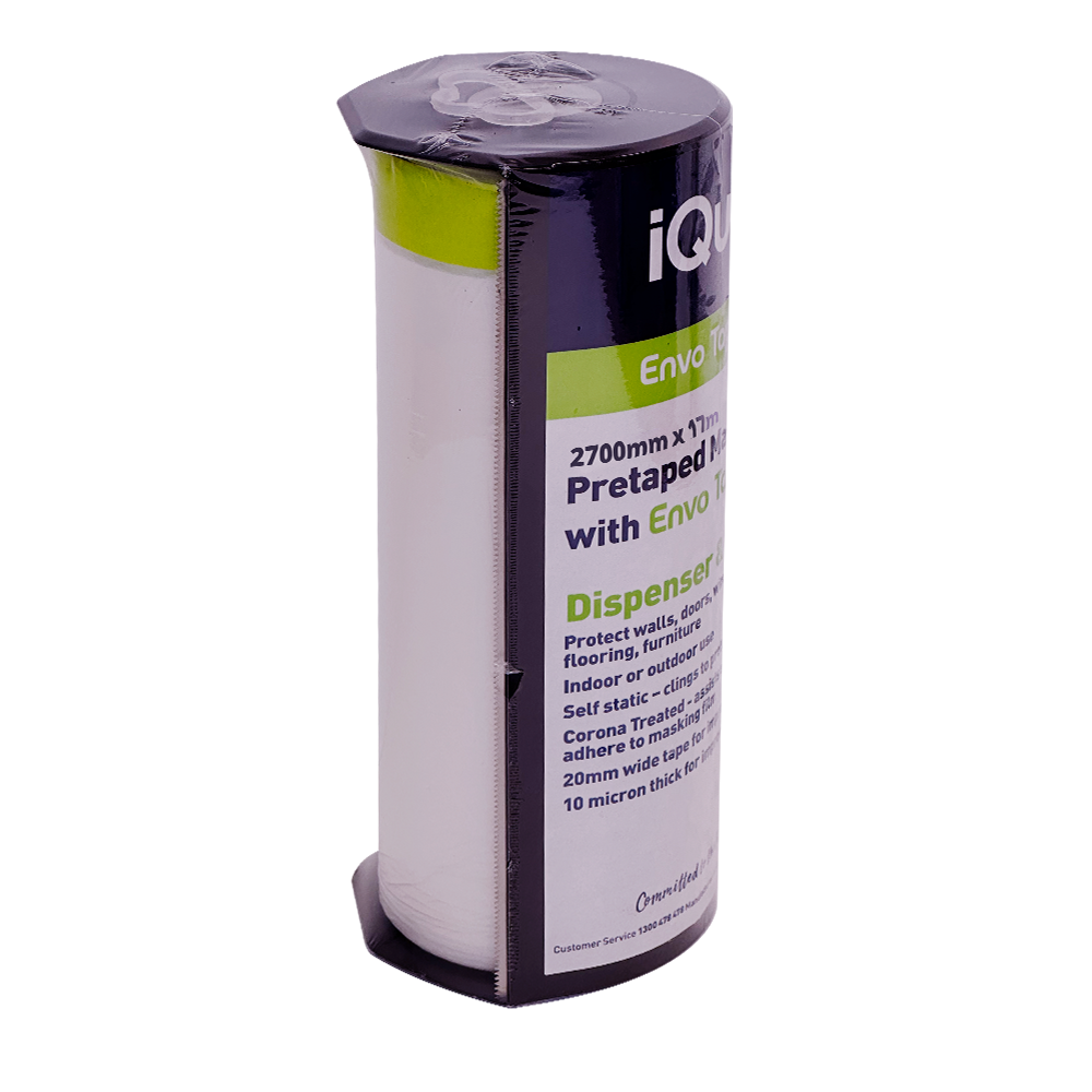 Packaged iQuip Envo Tape n Drape 2700mm x 17m dispenser and refill roll
