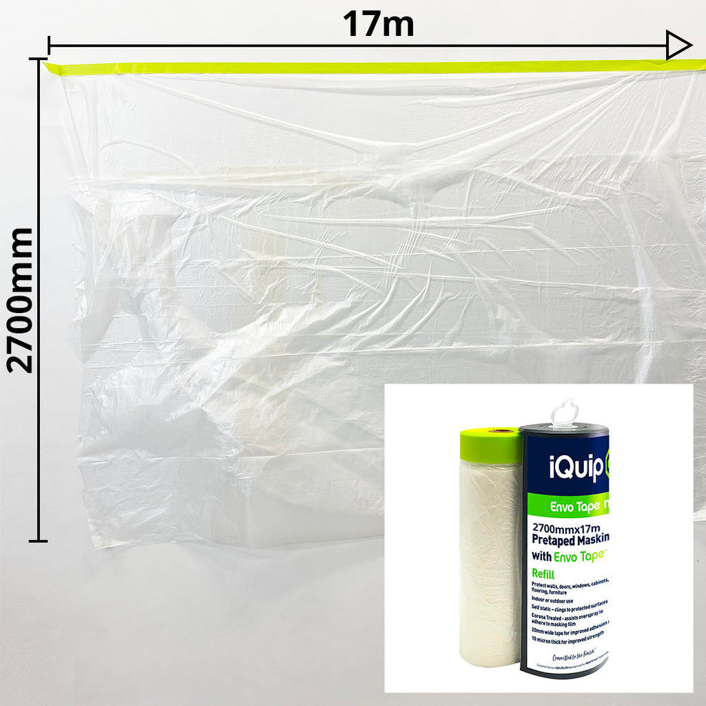 Unfolded iQuip Envo Tape n Drape 2700mm masking film for full wall protection