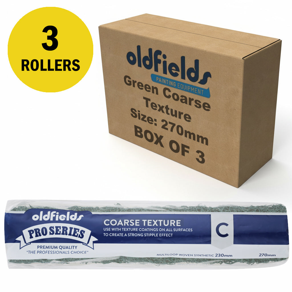 Oldfields Green Coarse Spaghetti Texture Paint Roller 230mm & 270mm