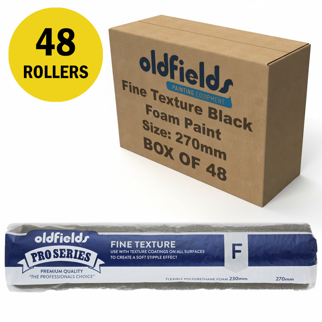 Wholesale box of 48 Oldfields Pro Series 270mm fine texture foam rollers for trade
