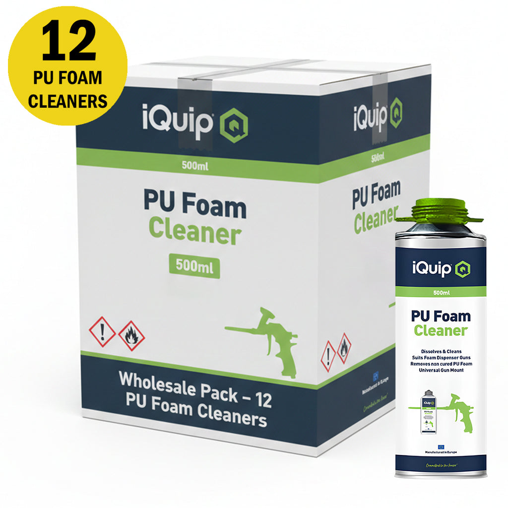 Wholesale box of 12 iQuip PU Foam Cleaner cans 500ml
