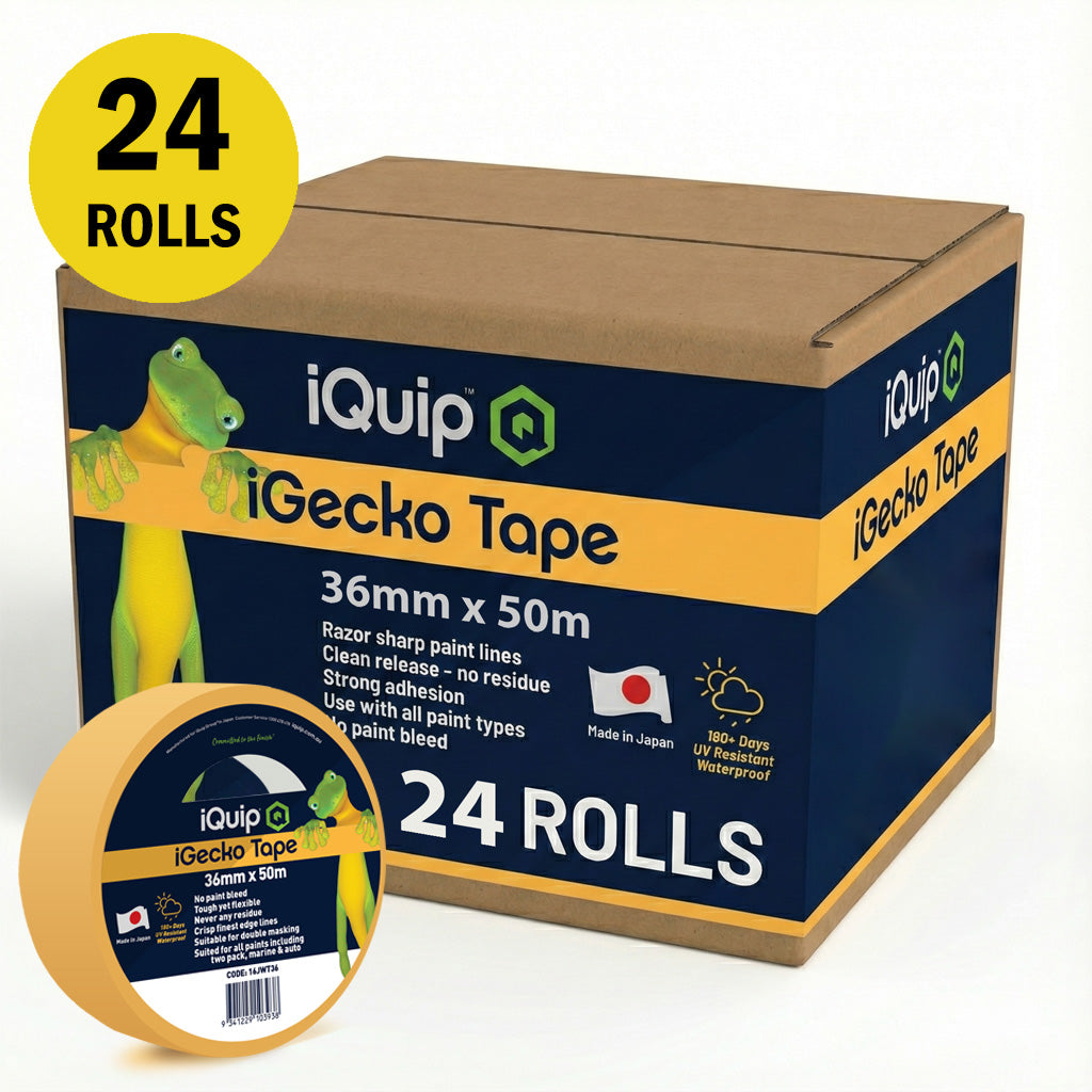 Wholesale box of 24 rolls iQuip iGecko Washi Tape 36mm UV resistant