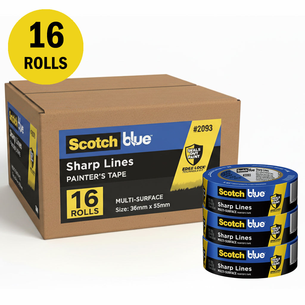 3M 2093 Blue Edge Lock Masking Tape 36mm x 55m / Box of 16 Rolls
