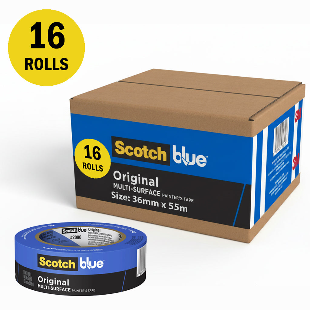 3M ScotchBlue 2090 Original Multi-Surface Painter’s Masking Tape - 36mm x 55m / Sold by Box
