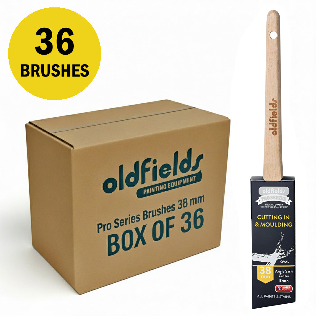 Box of 36 Oldfields 38mm professional paint brushes for trade and large projects