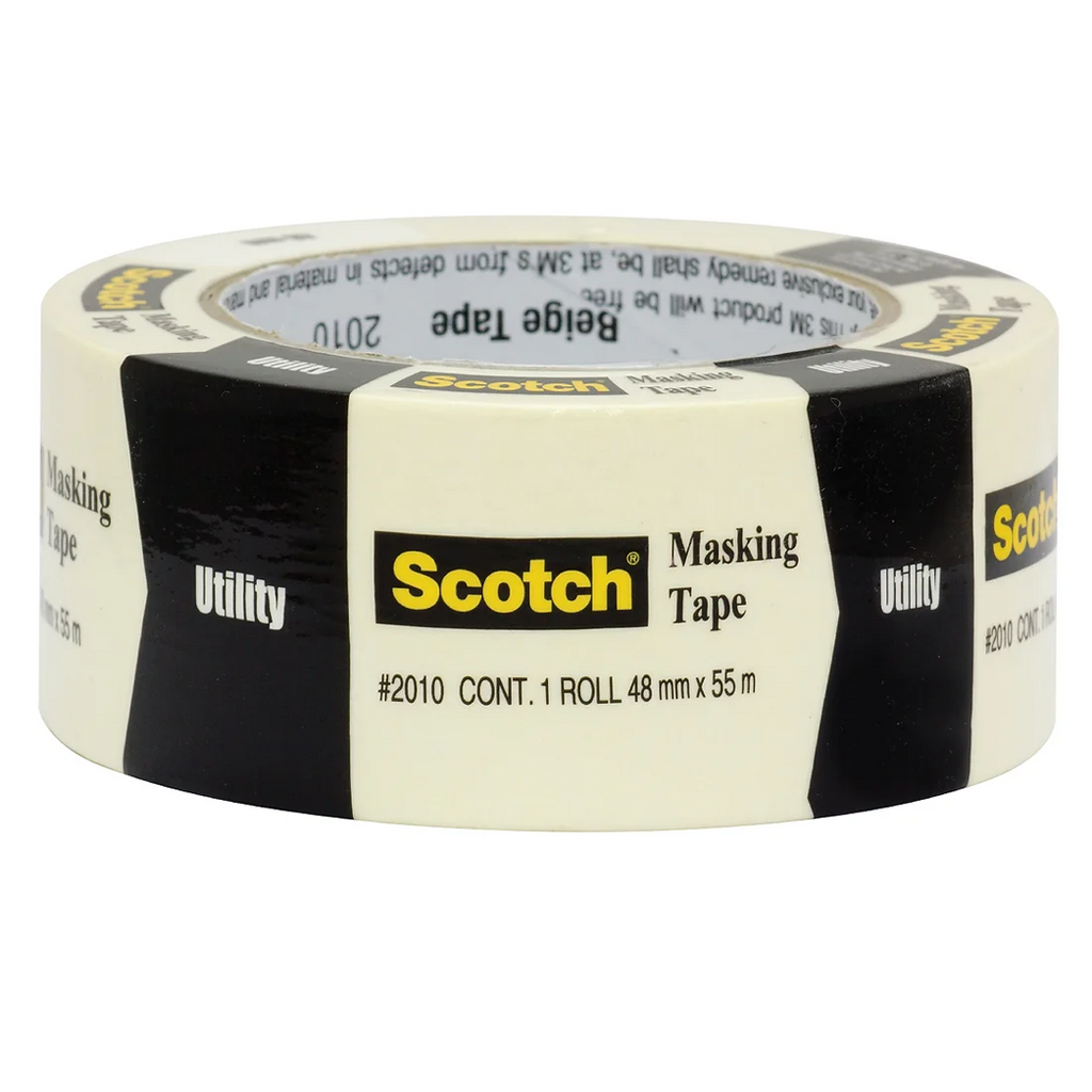 3M 2010 Beige Masking Tape 48mm x 55m / Box of 12 Rolls