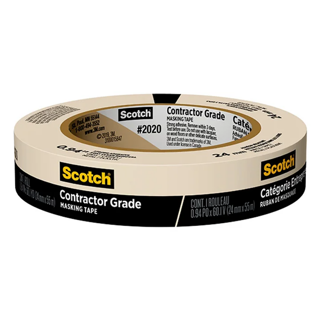 3M 2020 General Purpose Masking Tape 24mm x 55m / Box of 36 Rolls