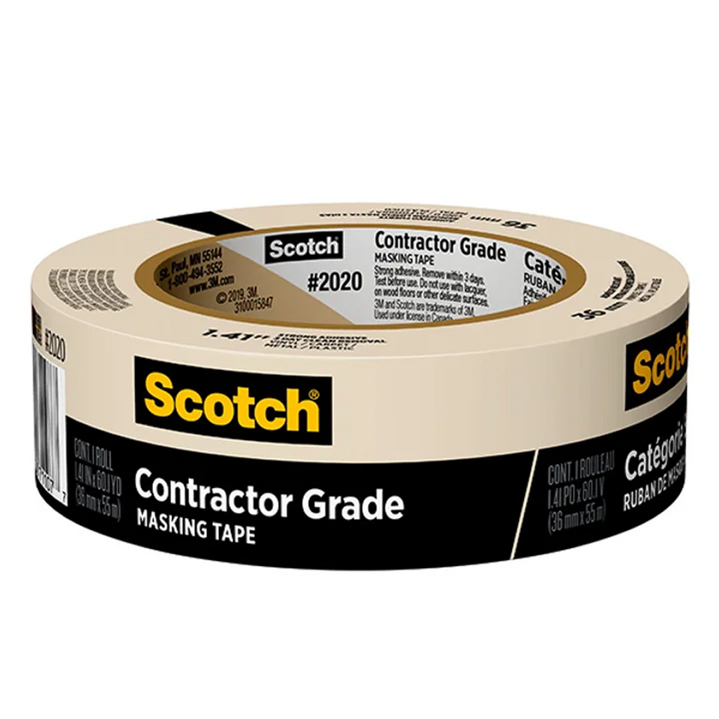 3M 2020 General Purpose Masking Tape 36mm x 55m / Box of 24 Rolls