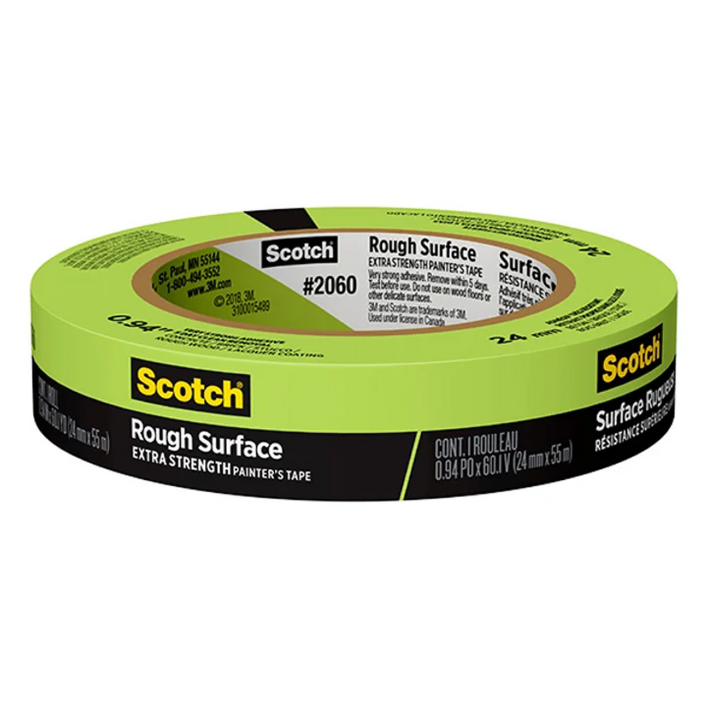 3M 2060 Rough Surface Painters Tape Green 24mm x 55m / Box of 36 Rolls