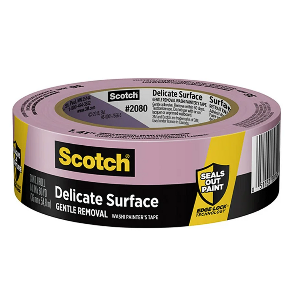 3M 2080 Delicate Masking Tape Purple 36mm x 55m / Box of 16 Rolls