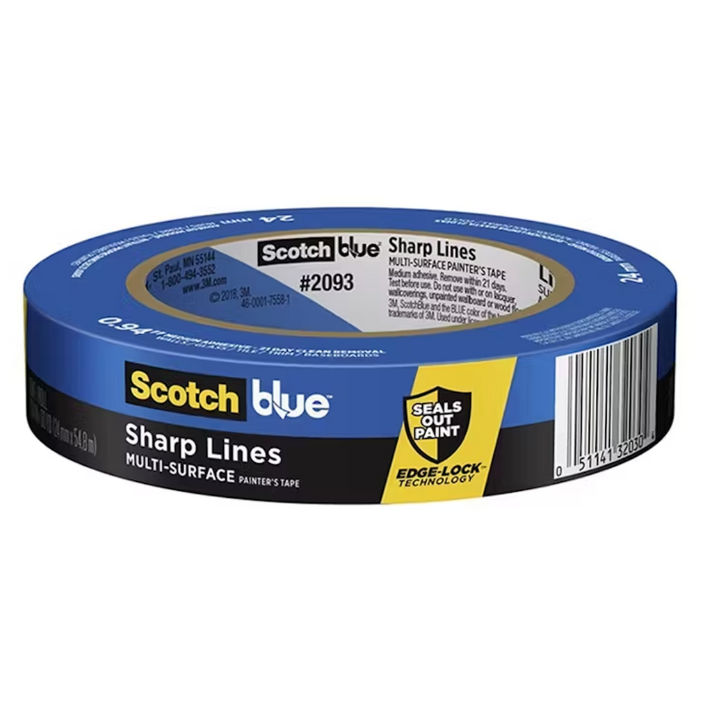 3M 2093 Blue Edge Lock Masking Tape 24mm x 55m / Box of 24 Rolls