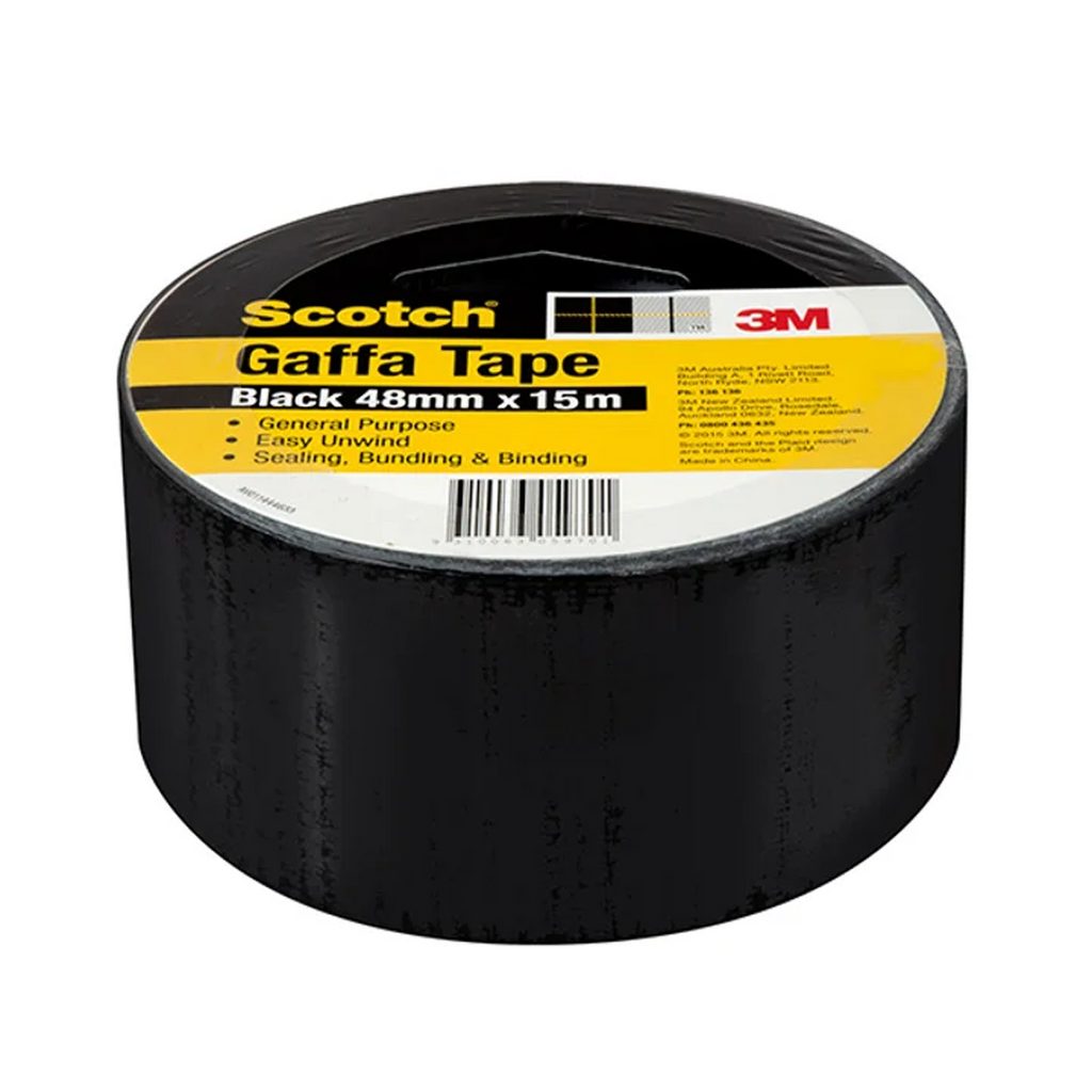 3M 933 Gaffa Tape Black 48mm x 15m / Box of 36 Rolls