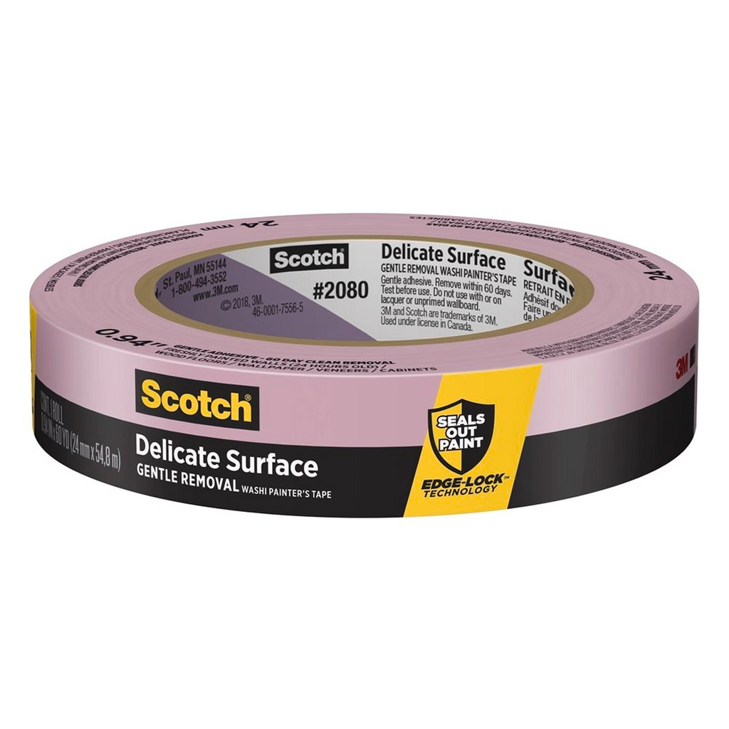 3M 2080 Delicate Masking Tape Purple 25mm x 55m / Box of 24 Rolls