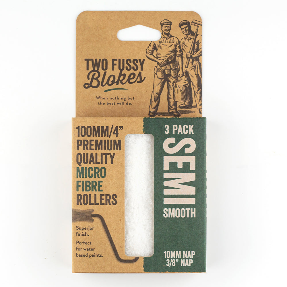 TWO FUSSY BLOKES 100MM MICROFIBRE PAINT ROLLER (10MM NAP)