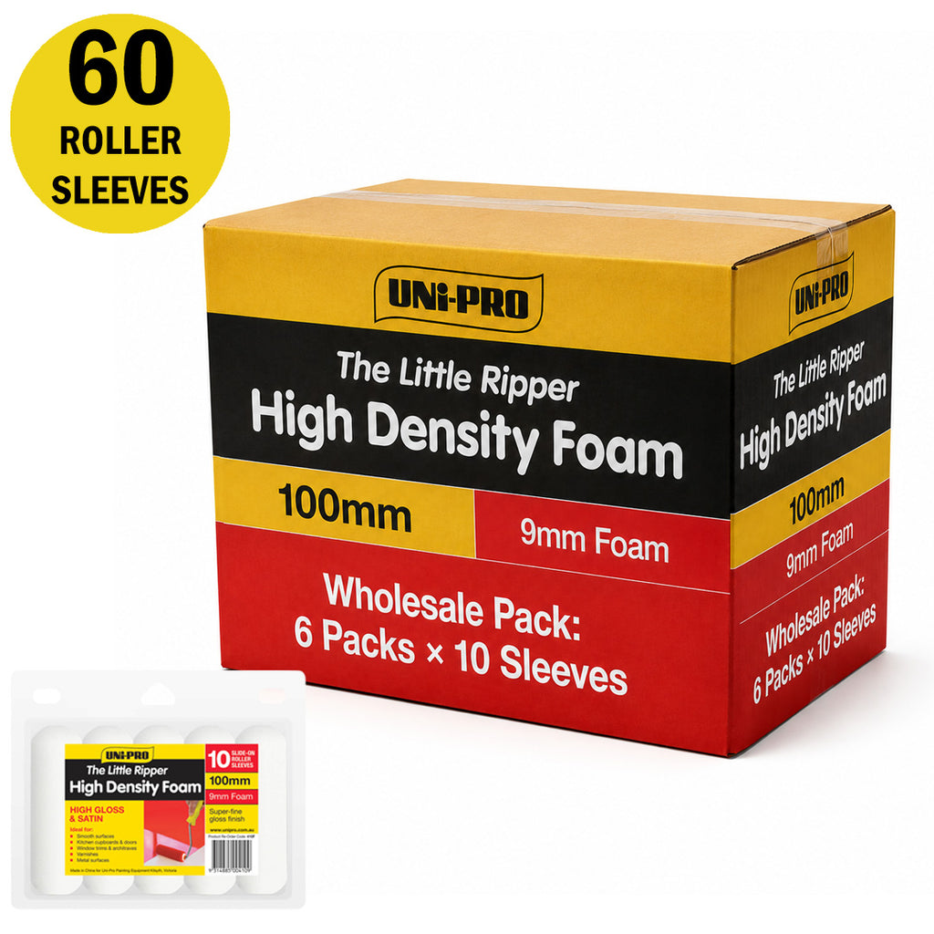 Uni-Pro High (Litle Ripper) Density Foam Roller Covers 10 Pack 100mm - Box of 6