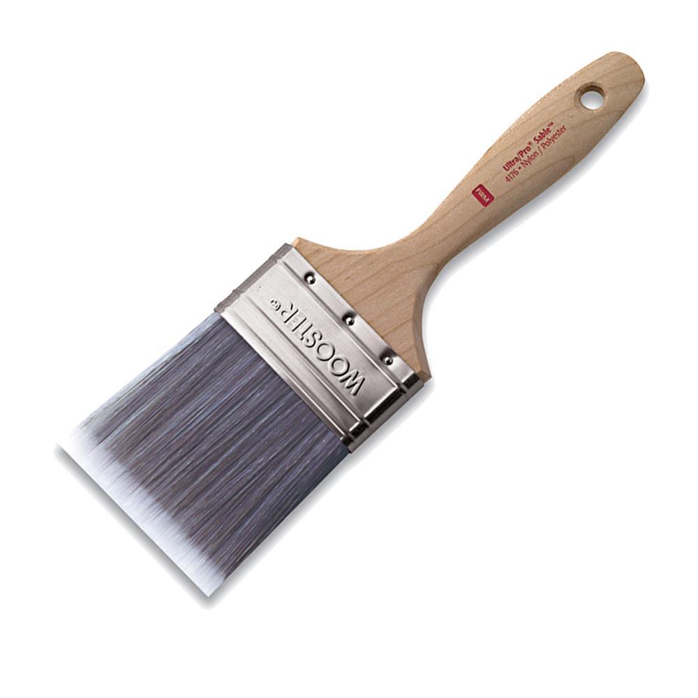 Wooster Ultra Pro Firm 75mm brush unwrapped showing nylon polyester filaments
