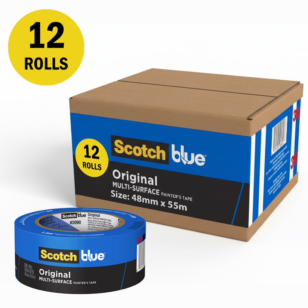 3M ScotchBlue 2090 Original Multi-Surface Painter’s Masking Tape - 48mm x 55m / Sold by Box
